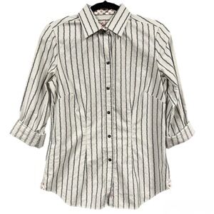 Robert Graham Striped Button-Down Shirt Size Medium Tailored Fit